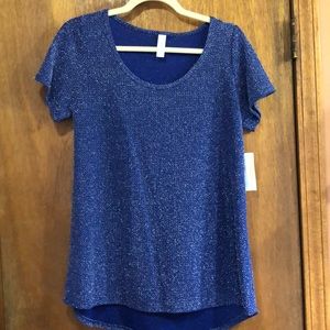 LulaRoe Blue and Silver Elegant Classic T